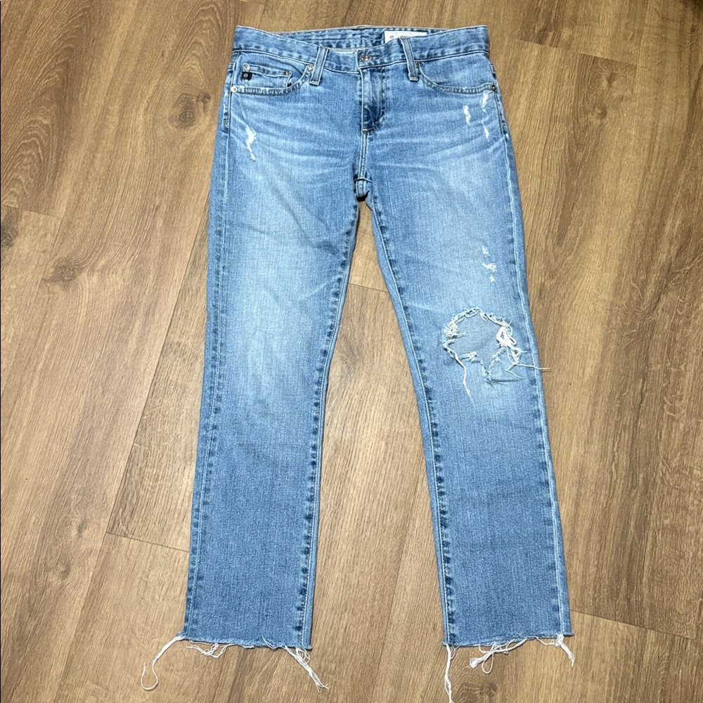 AG Anthropologie The Nolan Ankle Jeans Size 25R with Distressing
